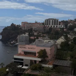View from the Cloud Bar at the NEXT Hotel towards the Royal Savoy and Reid\u0027s Palace on the Funchal seafront