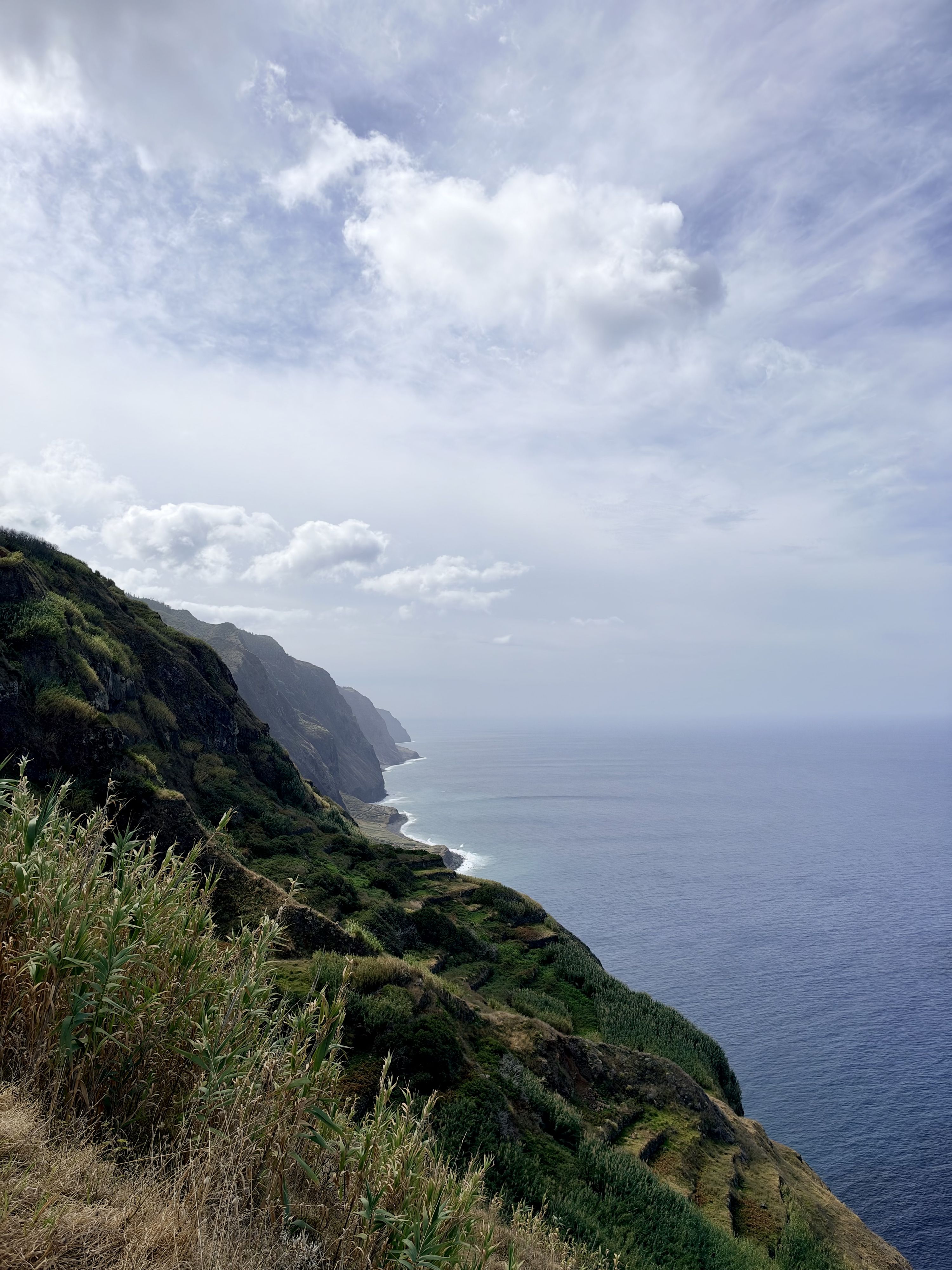 Dramatic sea cliffs plunging into the Atlantic at Fazenda on the north-west coast of Porto Moniz, Porto Moniz: a vila das piscinas naturais no extremo noroeste da Madeira, Madeira (fotografia de @.kris.tina.n)