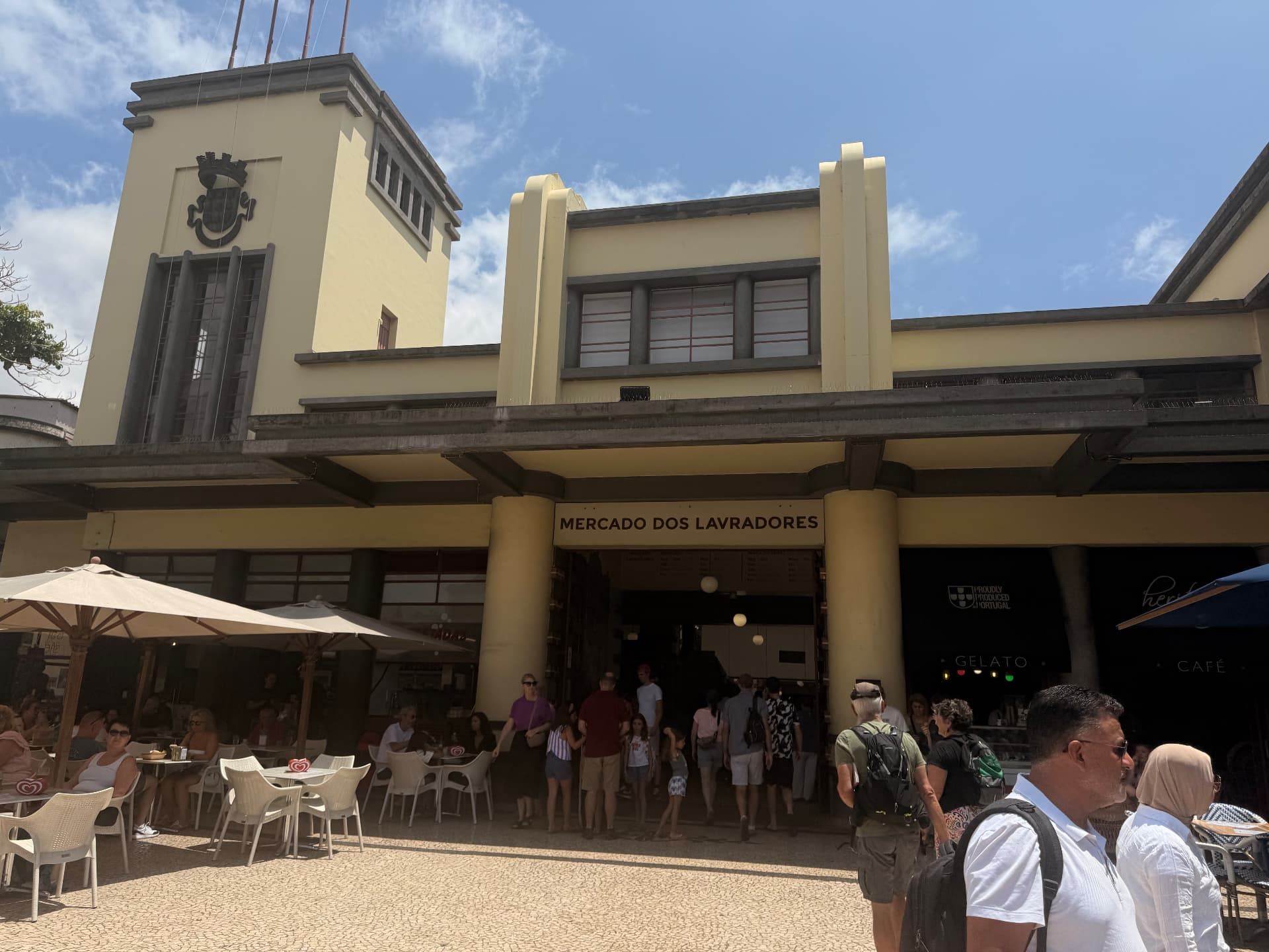 Art Deco façade and tower of Mercado dos Lavradores in Funchal