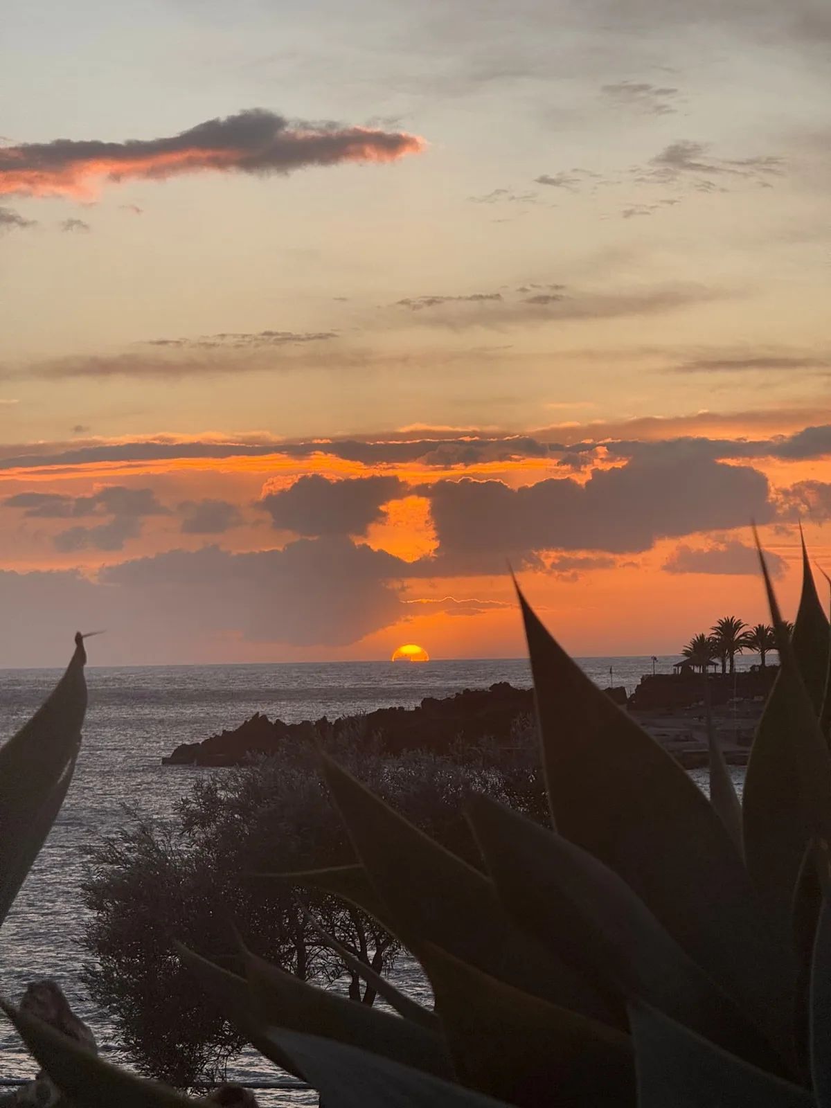 Pôr-do-sol sobre o Atlântico, visto do passeio do Lido, junto ao Il Basilico, no Funchal, na Madeira