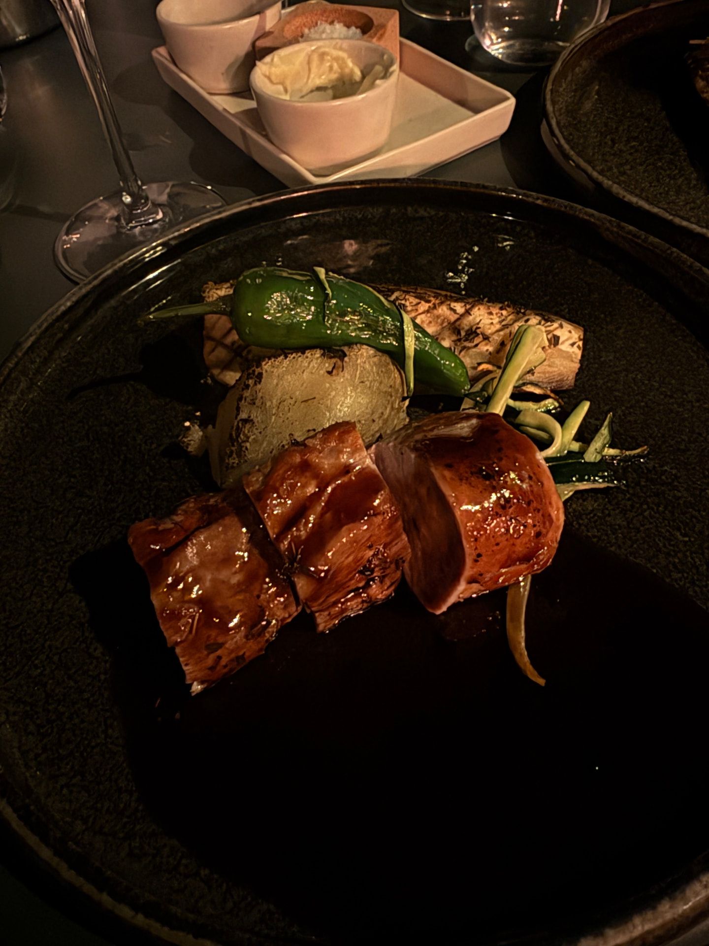 A course from the five-course tasting menu at Razão, Socalco Nature Hotel, Calheta