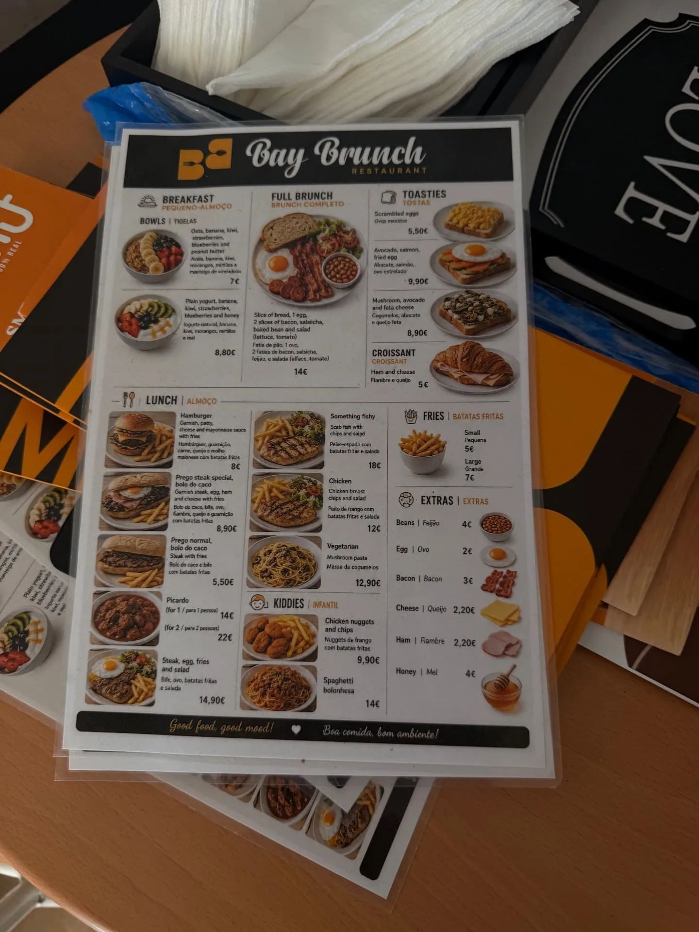 Bay Brunch menu, Caniçal