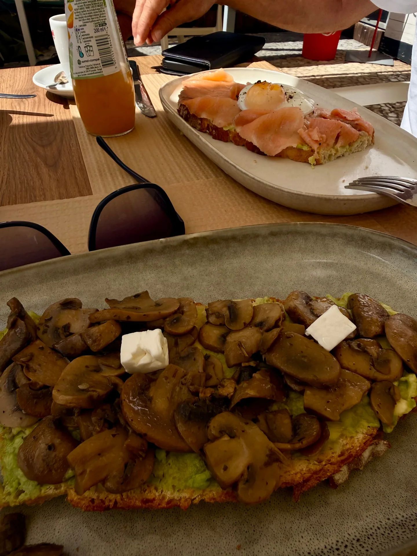 Mushroom, avocado and feta toast, Bay Brunch Caniçal