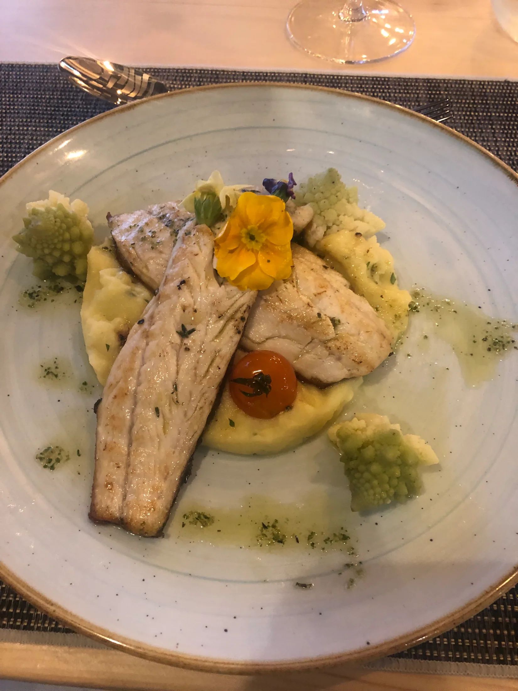 FISH FILLET FROM OUR COAST (Seasonal) With herbs and lime risotto, seasonal vegetables
