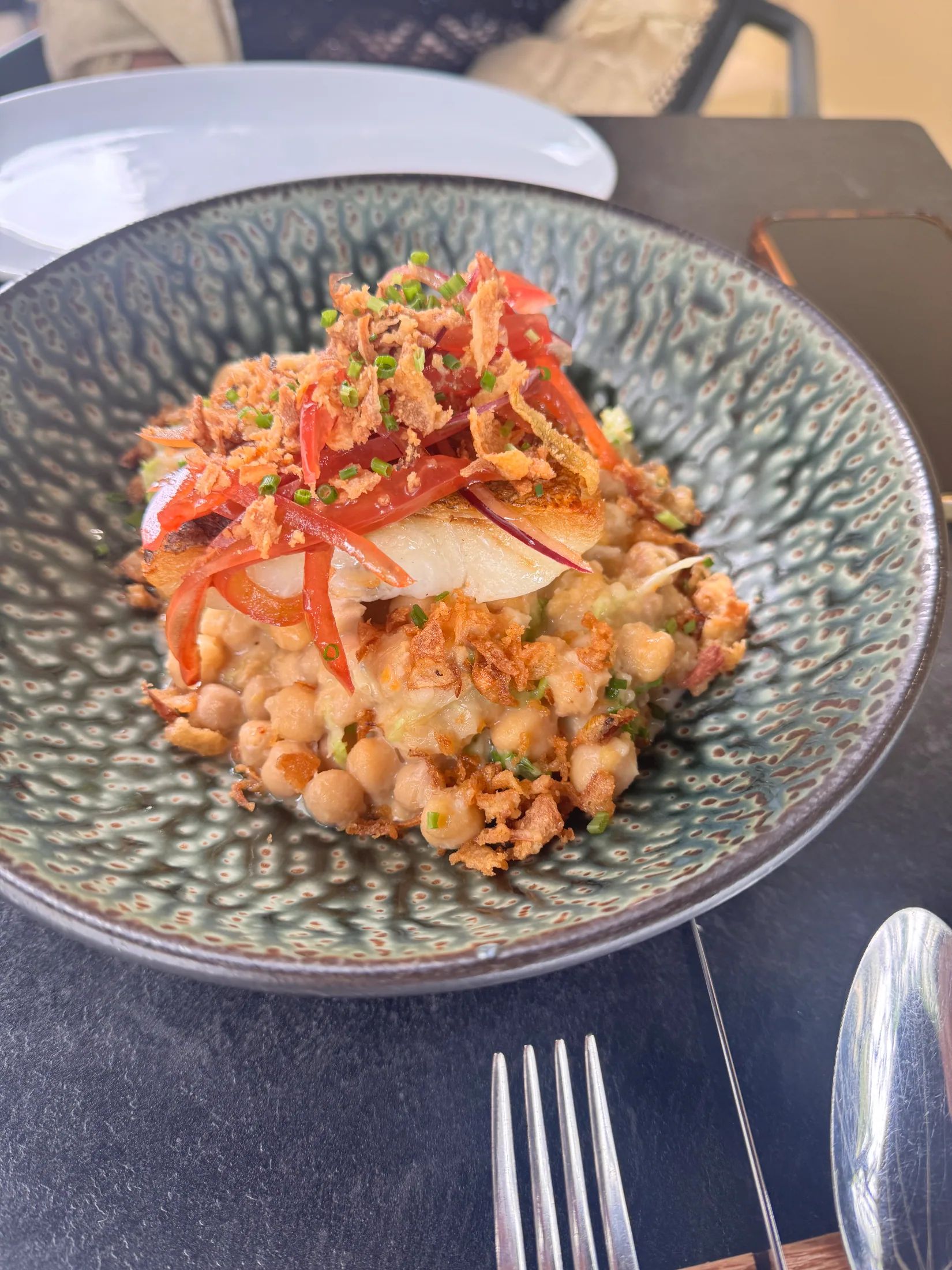 Half Cured Cod Fish, Chick Peas and Pil Pil Sauce