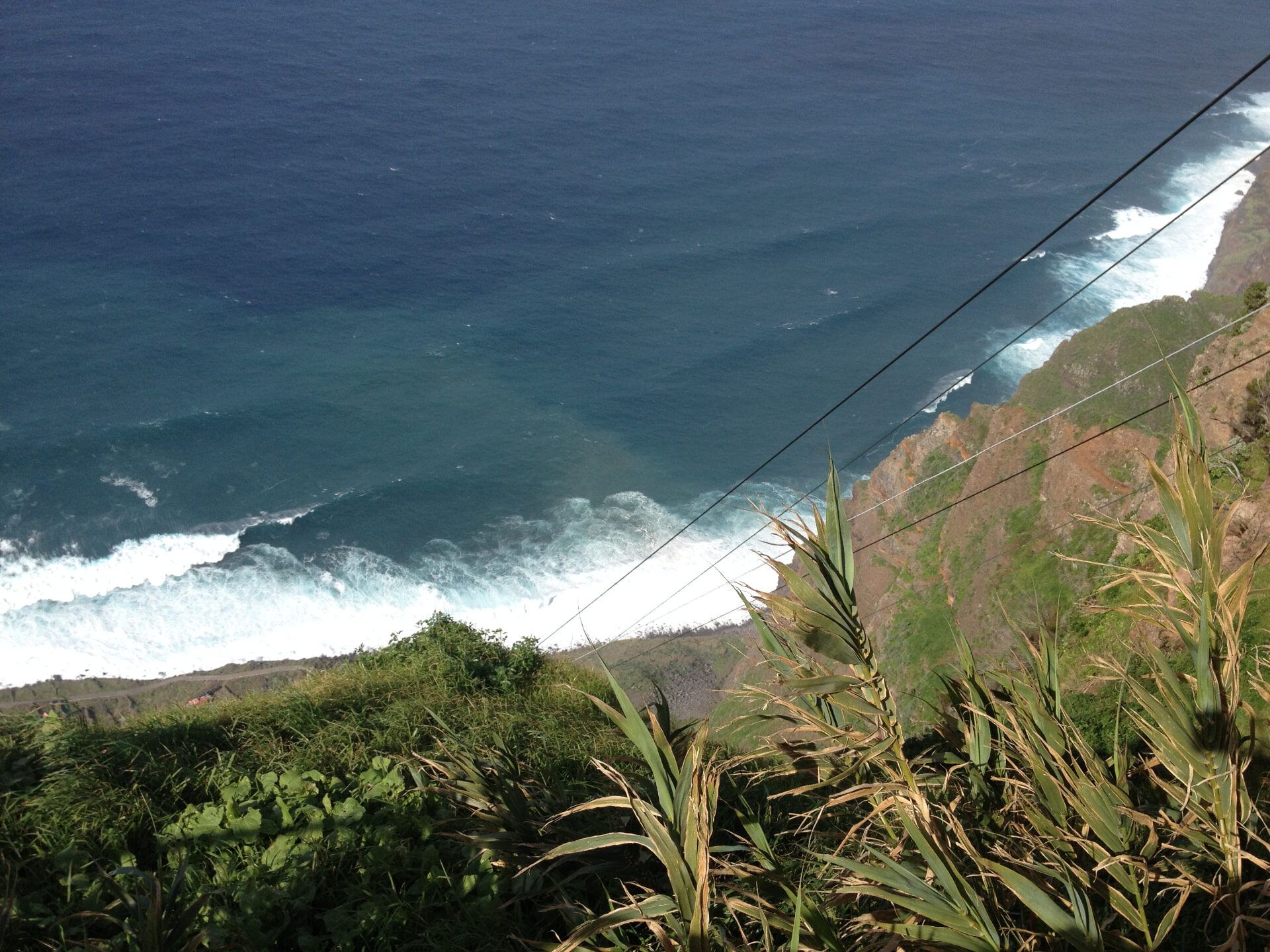 Atlantic swell breaking below the cliffs at Achadas da Cruz, Madeira