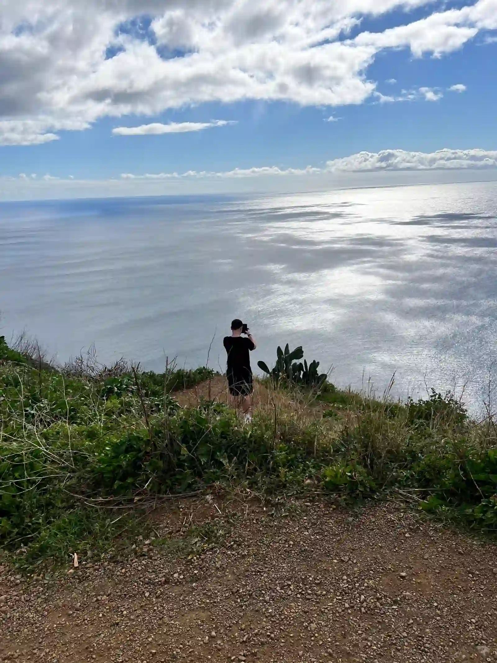 Clifftop path above the Atlantic at Ponta do Pargo
