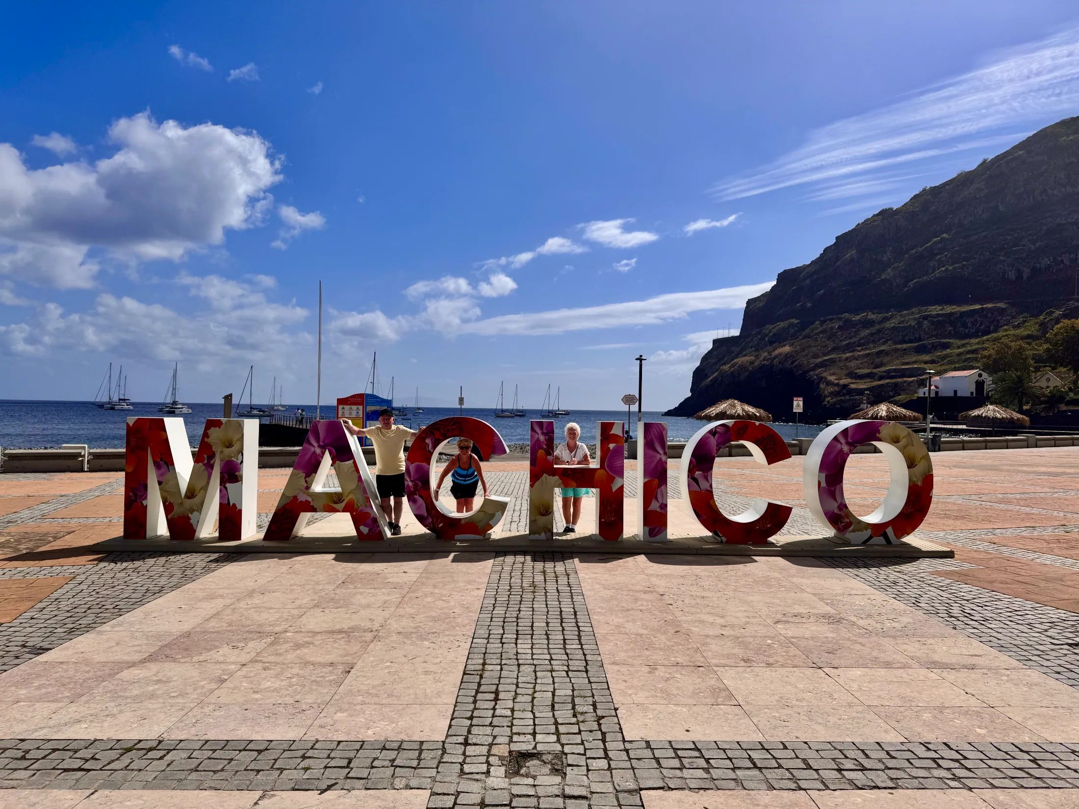 Large Machico Sign by the beach