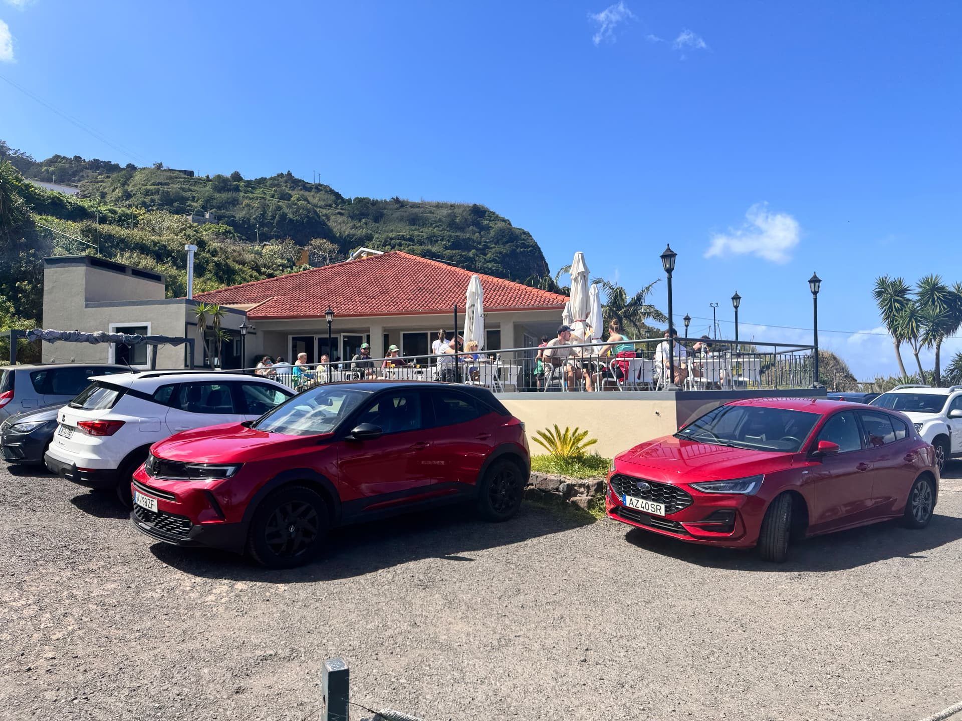 Restaurant and terrace at Miradouro de São Cristóvão above Boaventura, Madeira